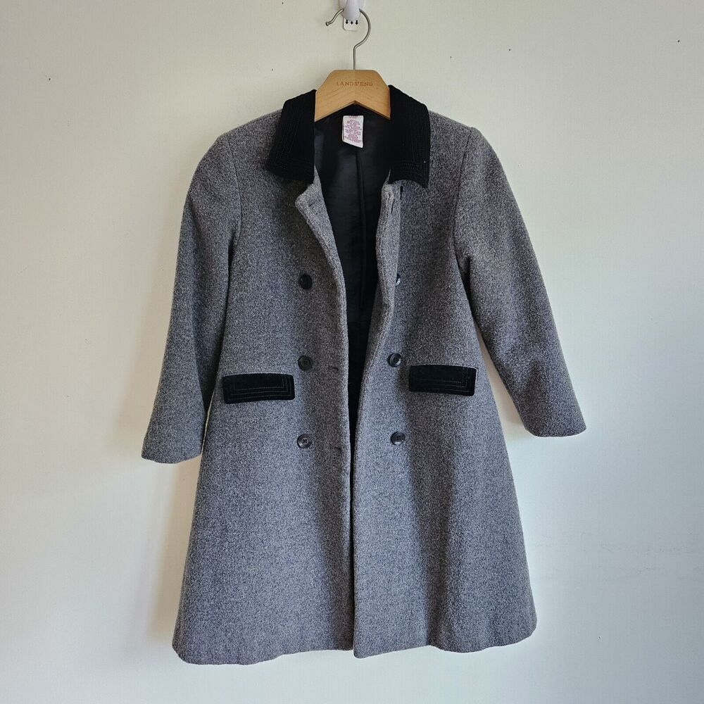 Vintage Y2K O2' Gymboree Wool Coat Gray Size 5 Girl's